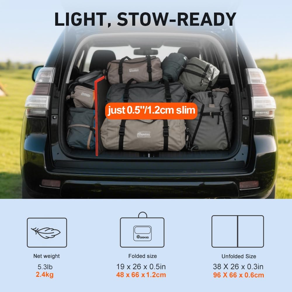 DOKIO 100W Portable Foldable Solar Panel Kit for 12V Battery Charging