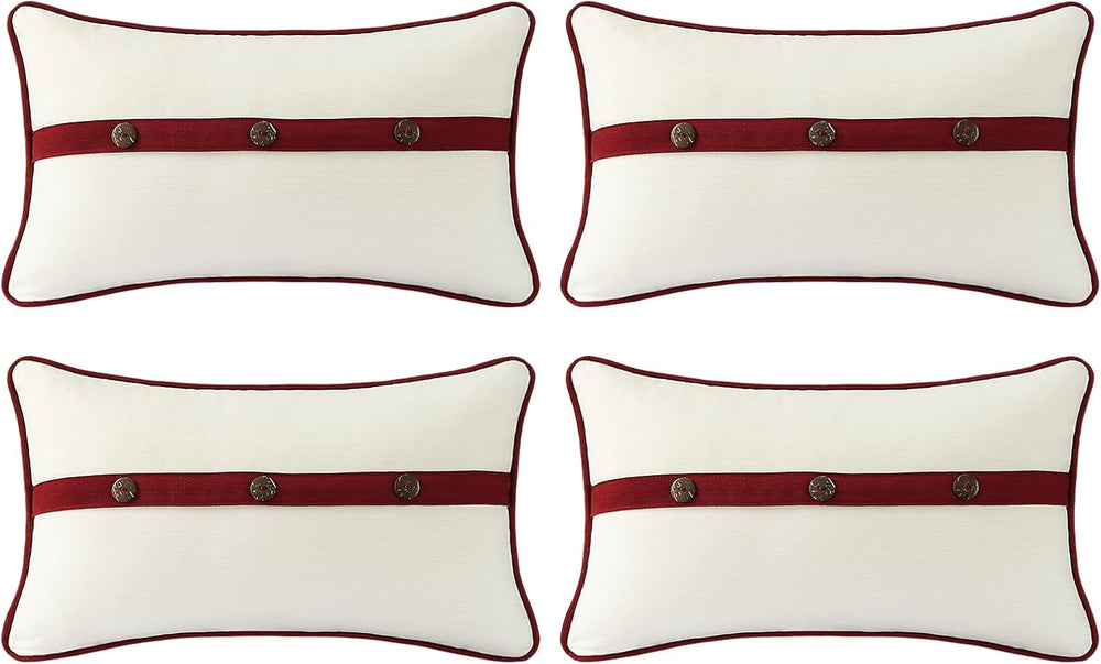 Outdoor Sunbrella Decorative Pillows with Triple Coconut Buttons Pack of 4, 2...