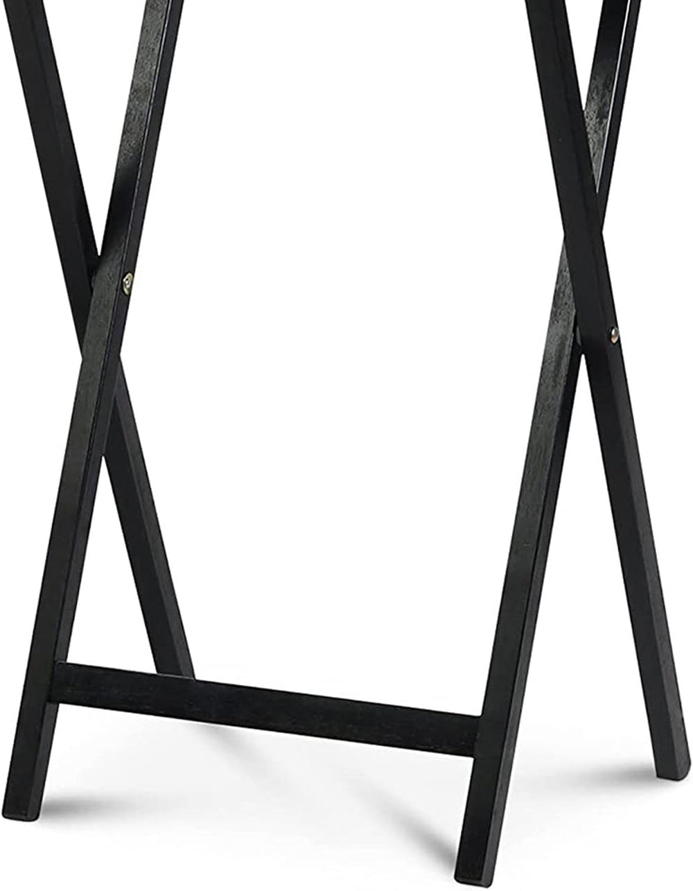 PJ Wood - Folding TV Tray Table Set - 5-Piece with Rack, Black