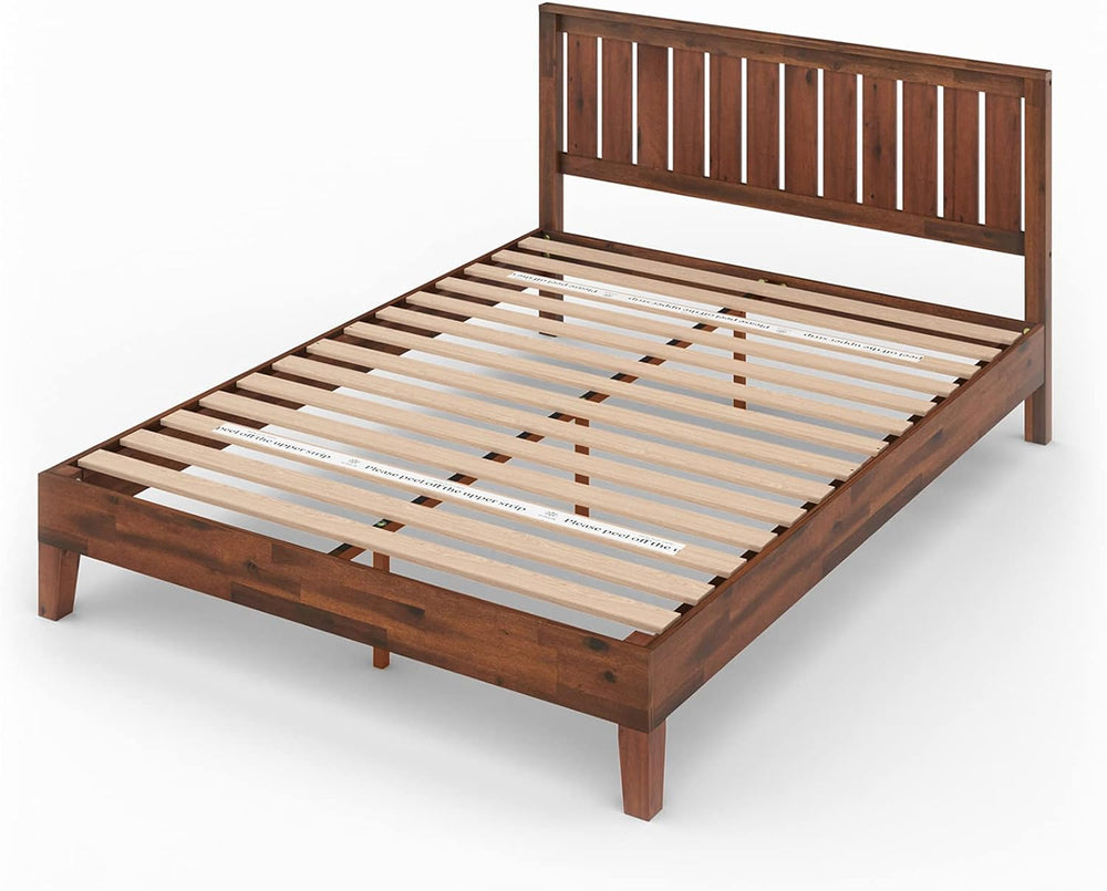Zinus Vivek Deluxe Wood Platform Bed Frame with Headboard, King