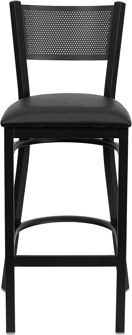 Flash Furniture Hercules Metal Restaurant Barstool, Black, 2-Pack