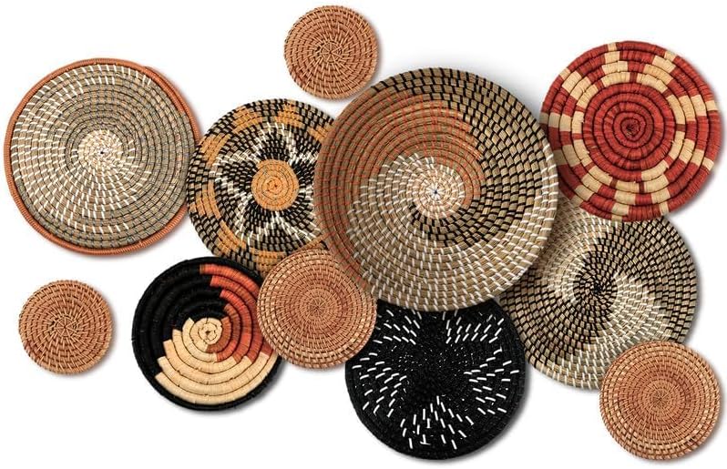Tatuo 11 Pcs Boho Wall Basket Decor Woven Wall Hanging Art, Classic