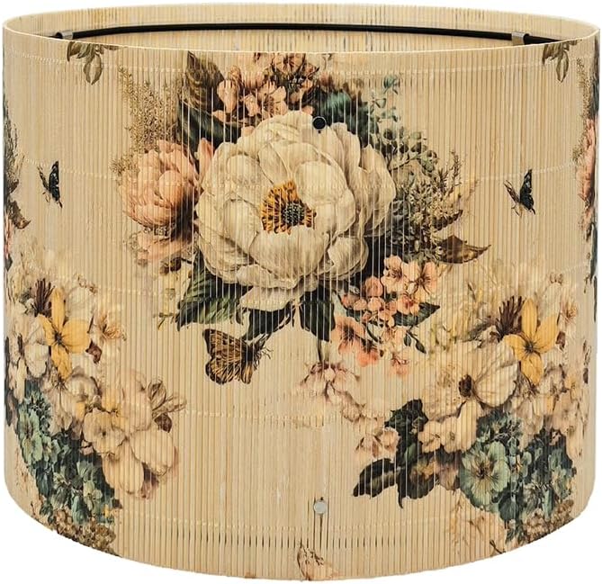 Rustic lamp shade Floral Butterfly Elegant Art decorative 11.8x9Inch