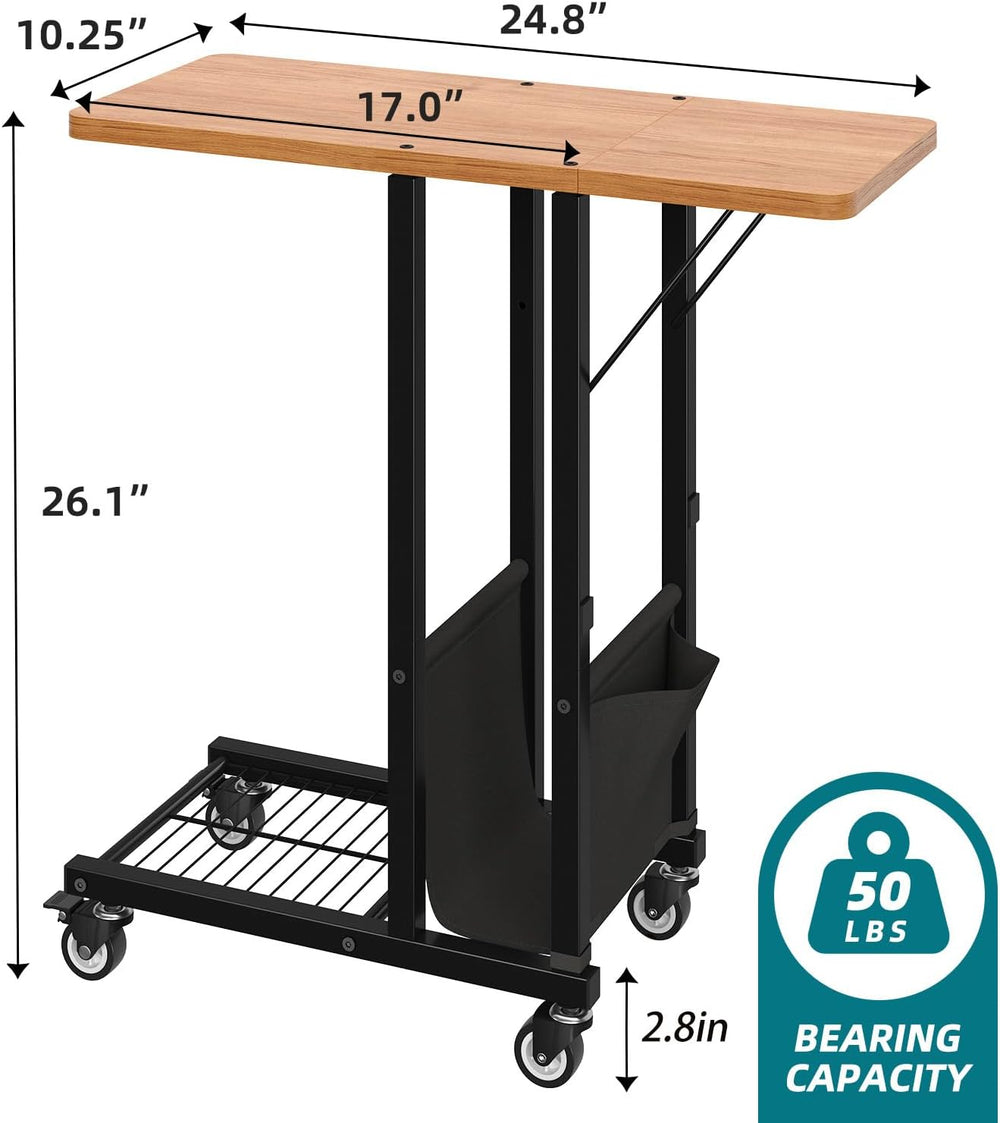 Simple Trending C Shaped End Table, Folding TV Tray Couch Side Table for Sofa...