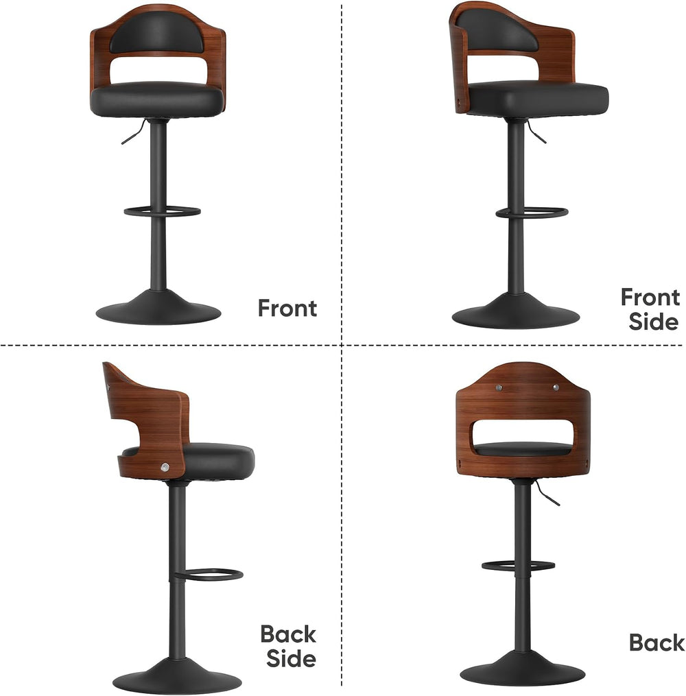 Swivel Bar Stools Set of 2,Bentwood Adjustable Height Barstools