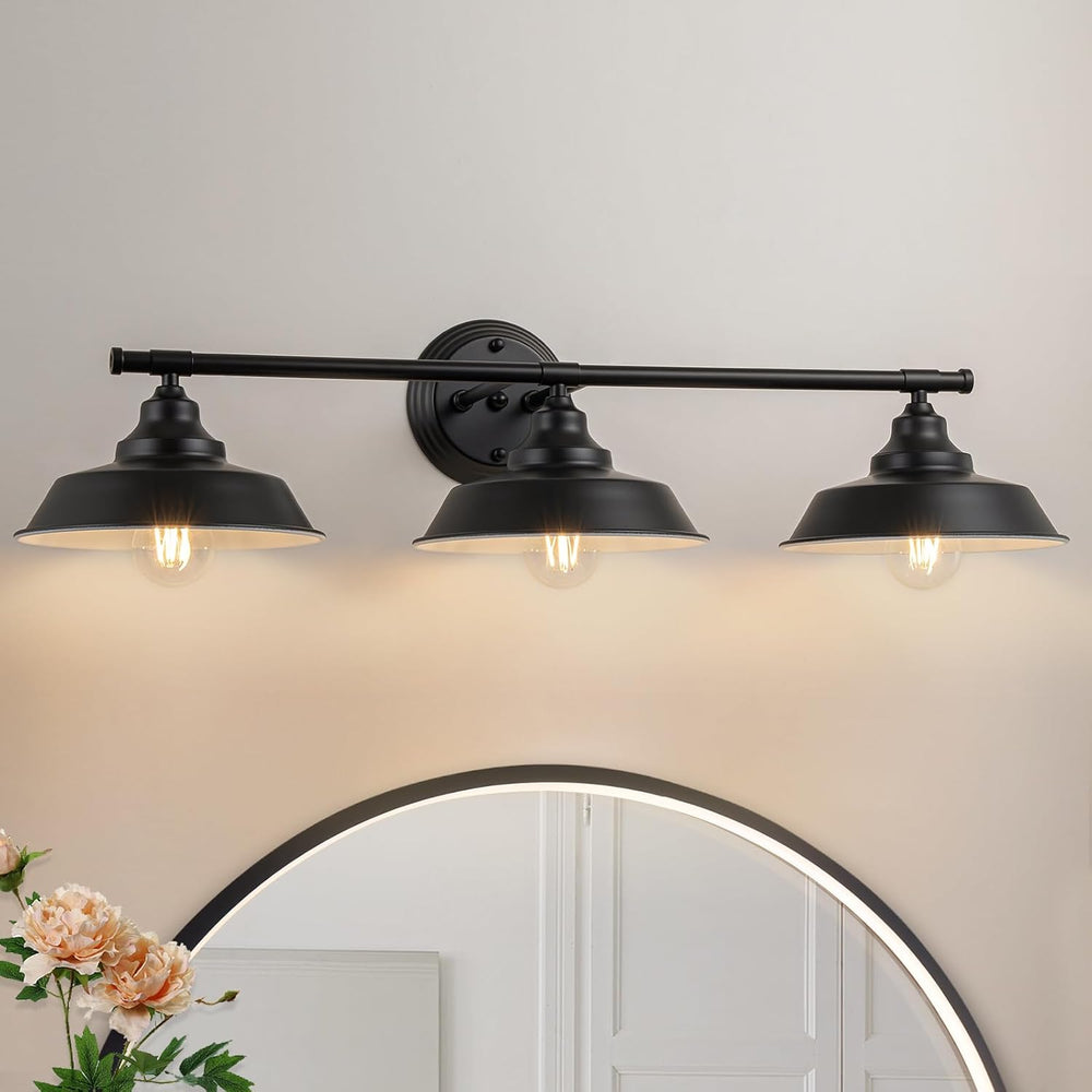 Vanity Light Fixtures Over Mirror 32" Matte Black Bathroom Lights 3 Light