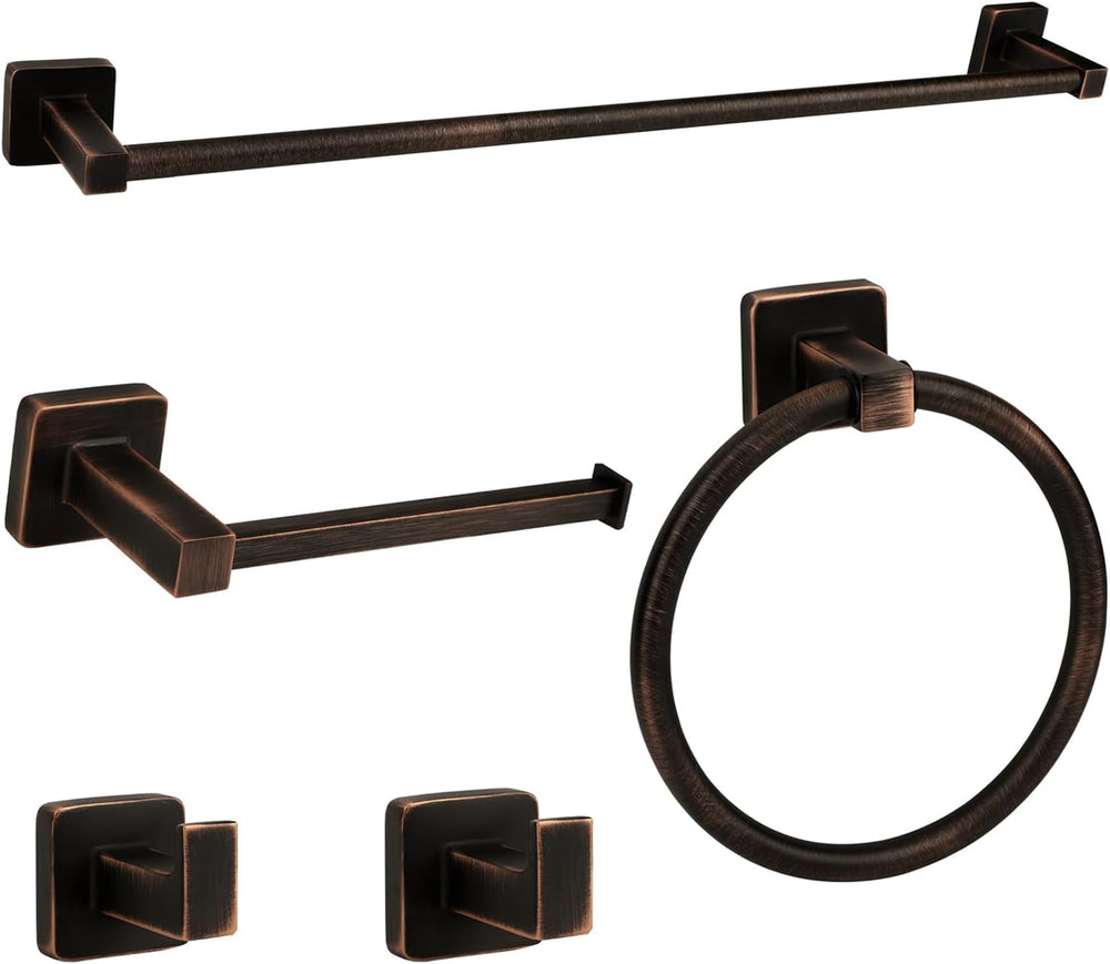 5 Piece Bathroom Hardware Accessories Set Oil Rubbed Bronze,24 Inch Towel Bar...