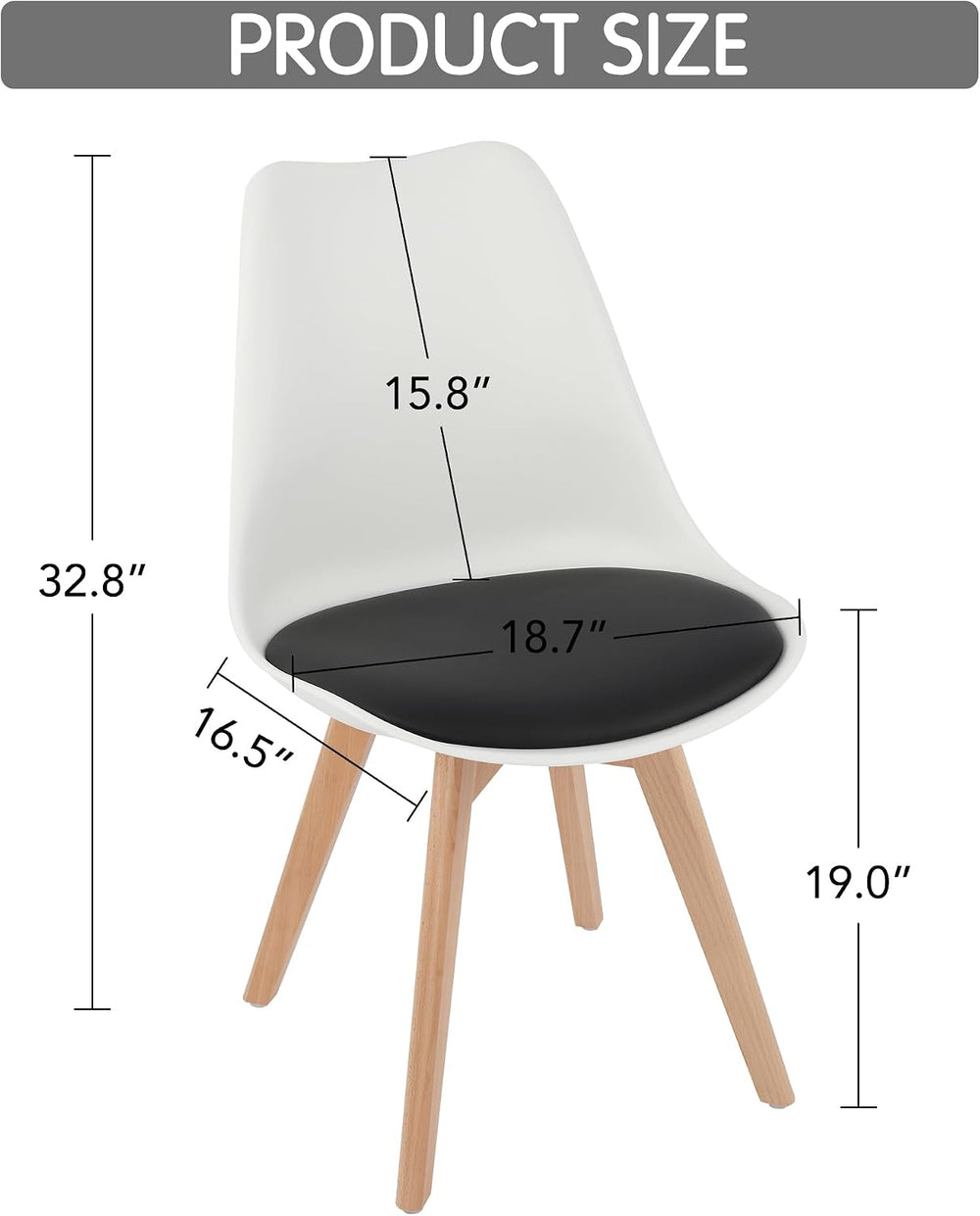 LSSBOUGHT Mid Century Modern Dining Chairs,Shell Lounge Plastic Side Chair wi...