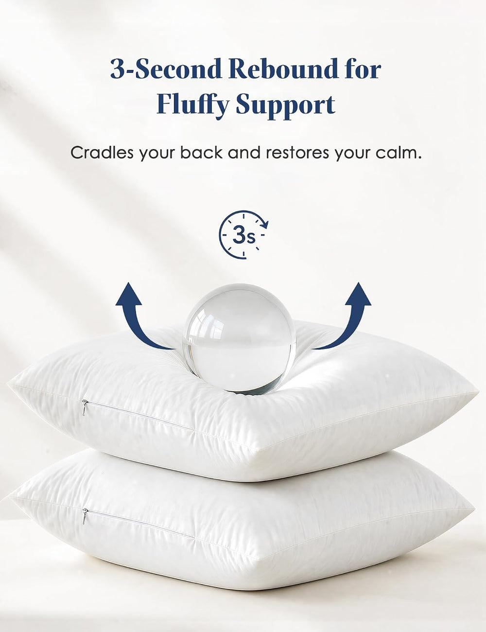 Dafinner Feather Down Throw Pillow Inserts 18x18 Inch Set of 2