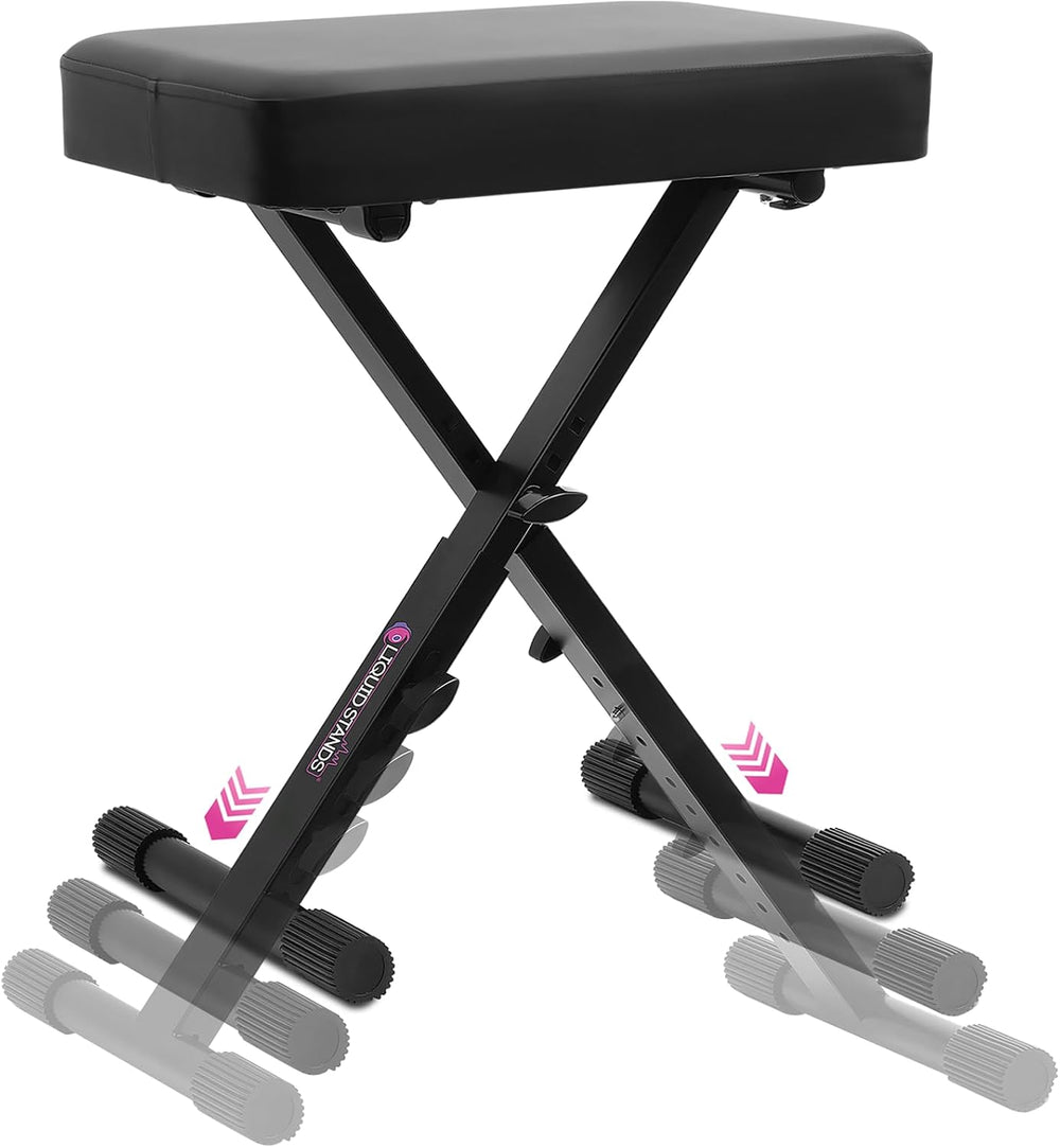Liquid Stands Foldable Adjustable Piano Bench X-Style for Musicians