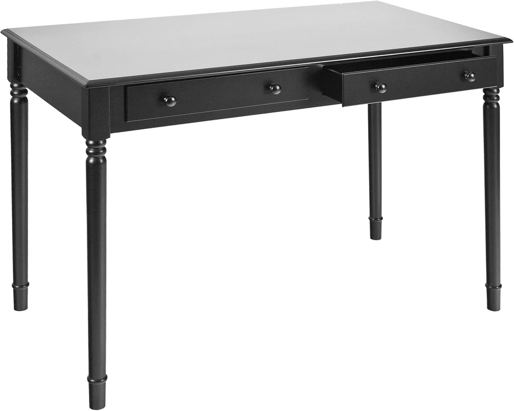 SEI Furniture - Writing 2-drawer Desk- Satin Black - Transitional Design, Bla...