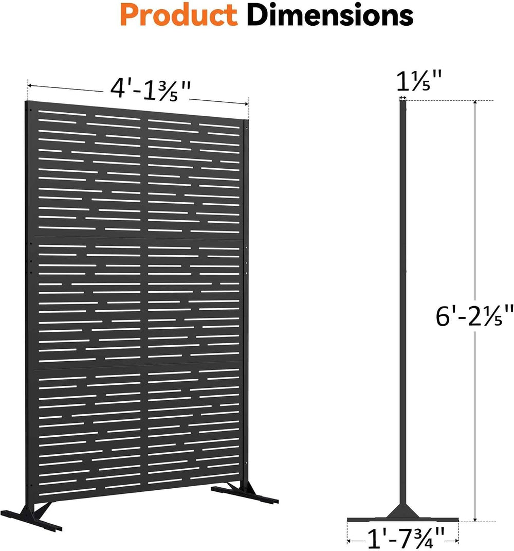 Modern Shade 4x6 FT Metal Privacy Screen with Artistic Modular Designs