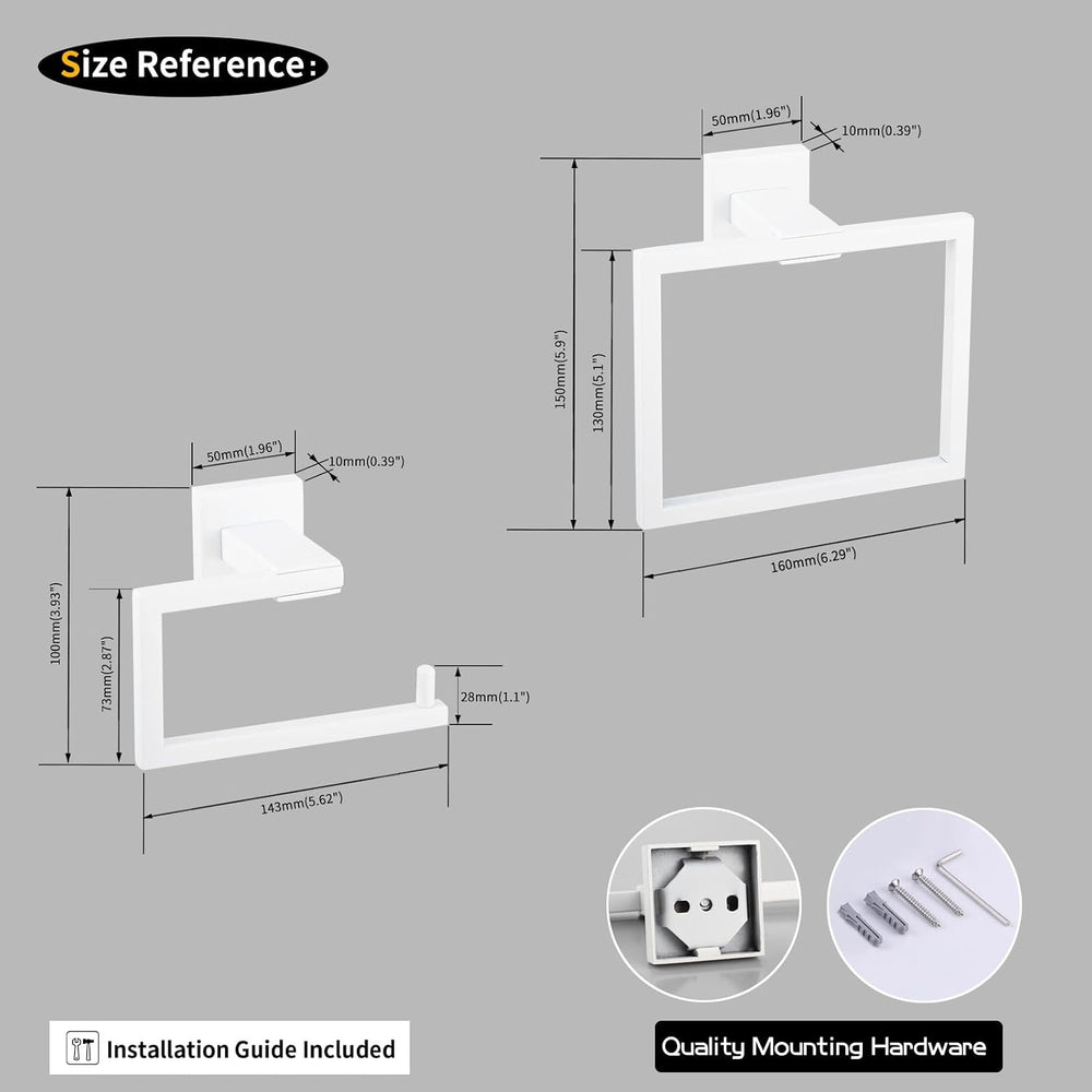 GERZWY 2 Piece Bathroom Hardware Set Towel Ring and Toilet Paper Holder SUS 3...