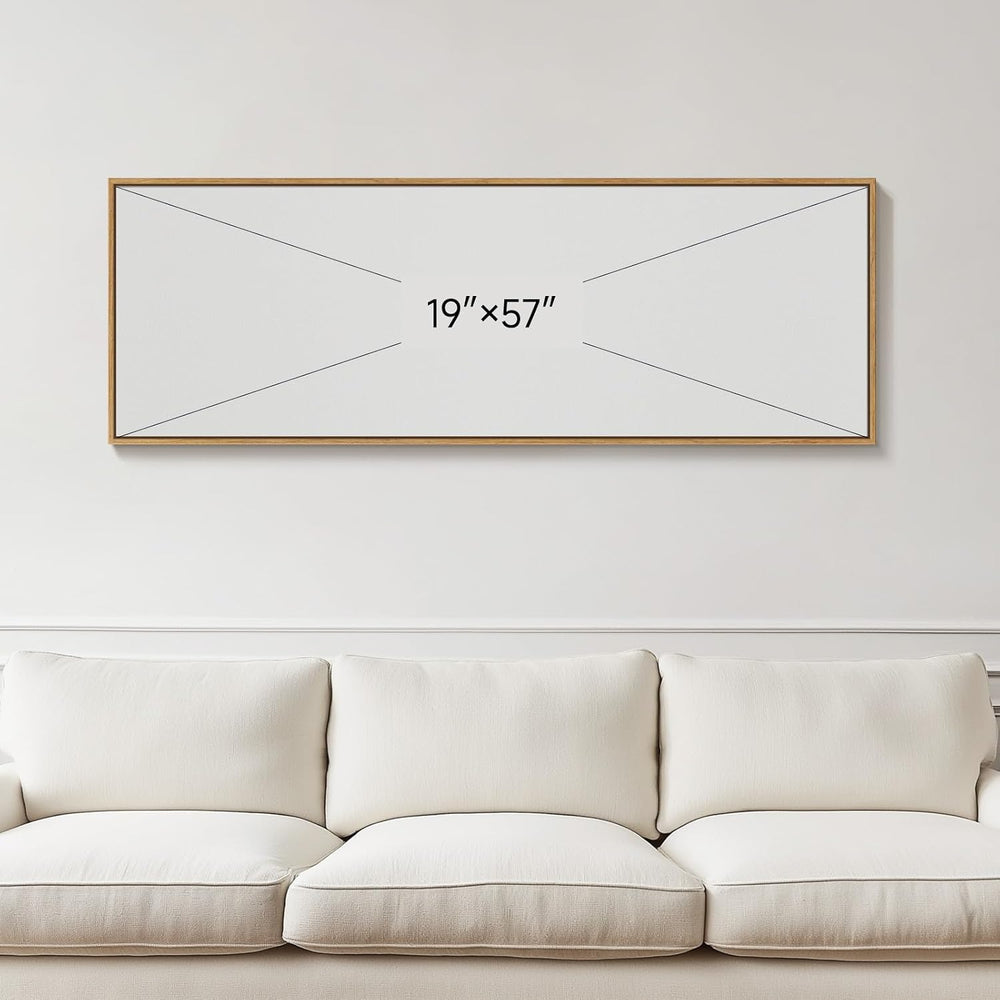 Large Framed Long Narrow Horizontal Boho Wall Art for Living Room, 20x60 In