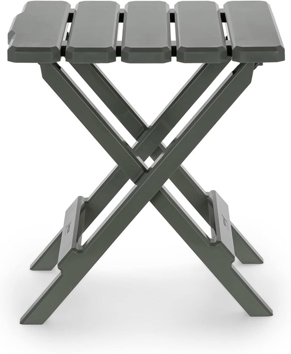 Camco Adirondack Quick-Folding Plastic Side Table, Sage, 2 Pack, 51880