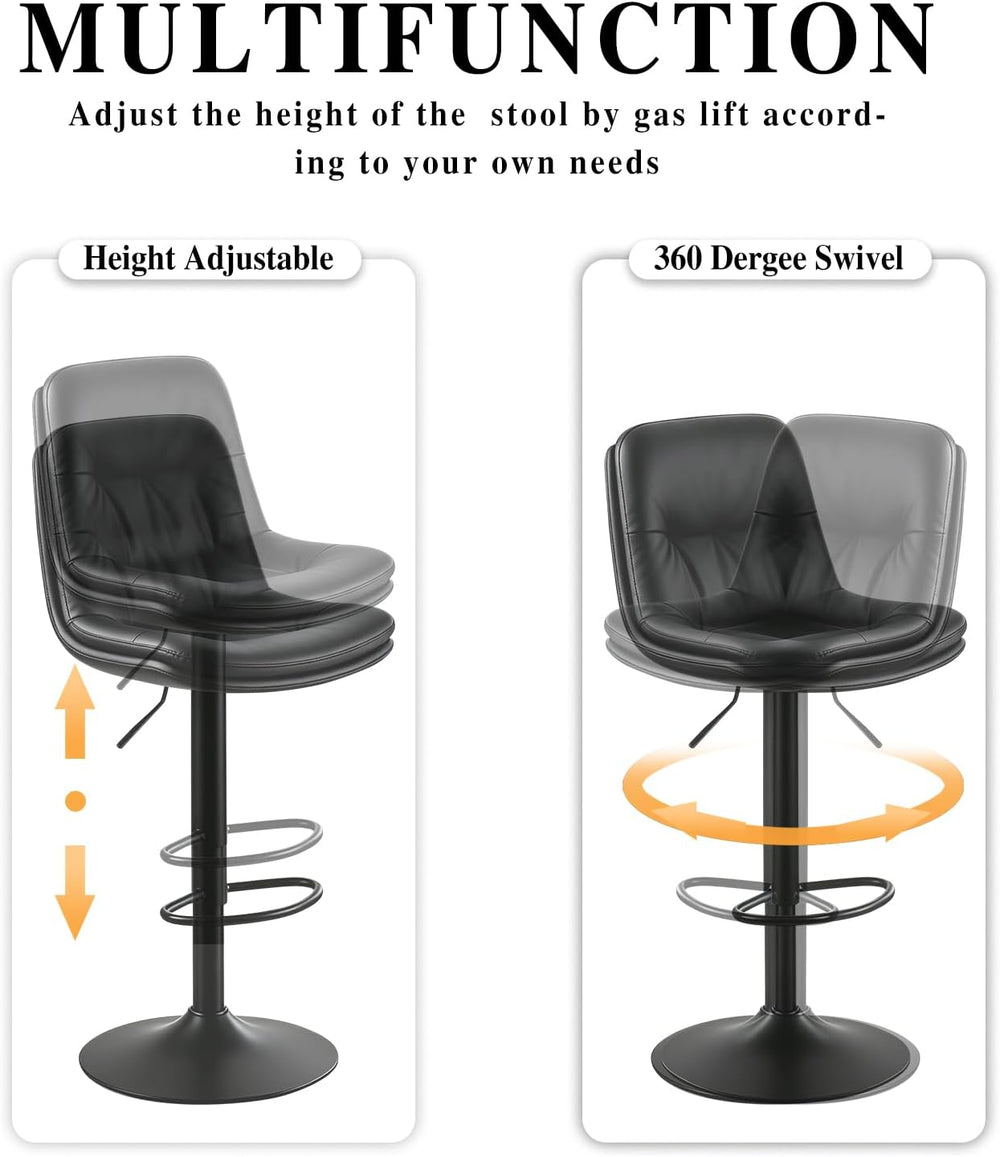 Bar Stools Set of 4 Swivel Adjustable Bar Chairs Counter Height