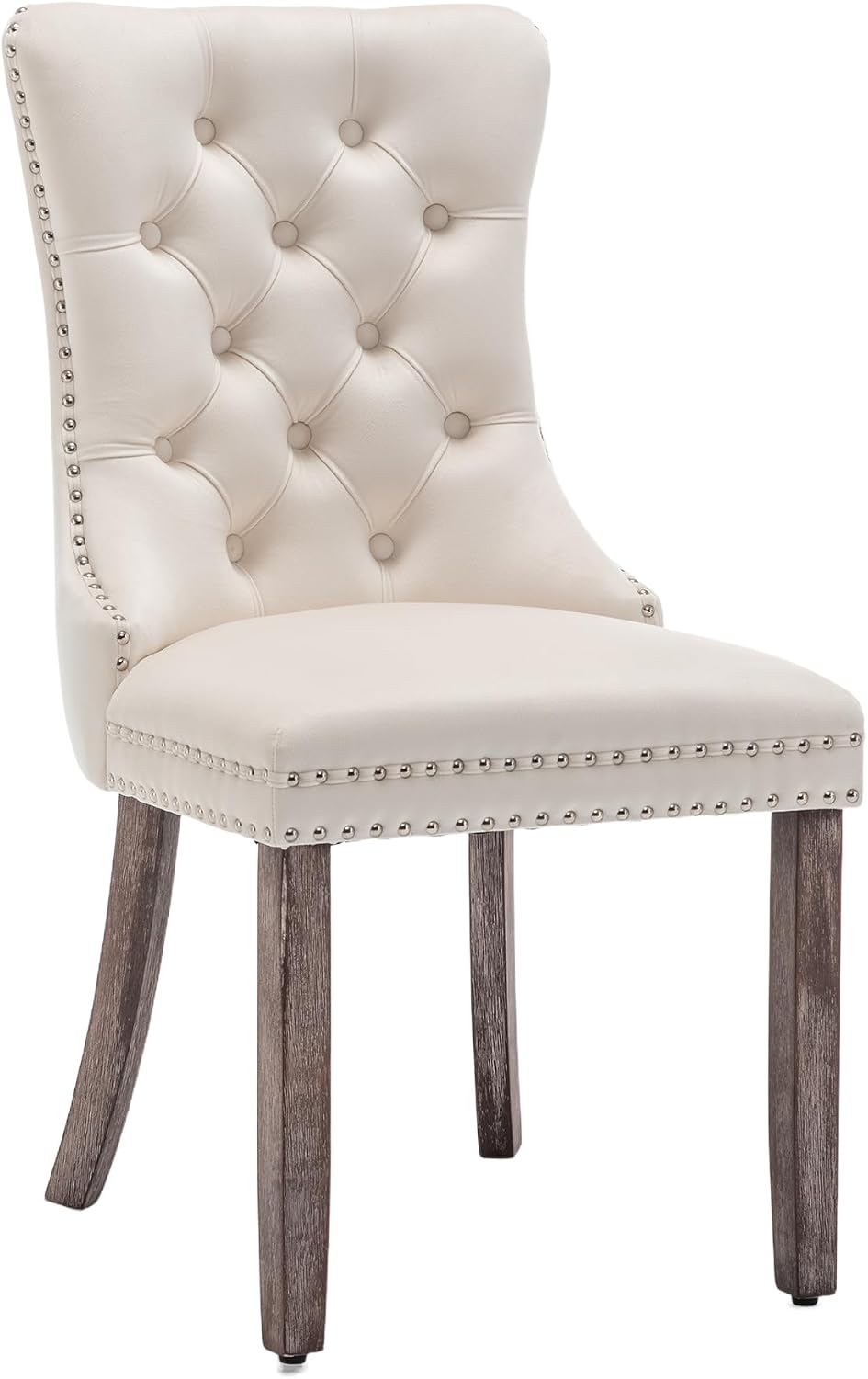 Velvet Dining Chair, Single Beige Dinig Accent Chair