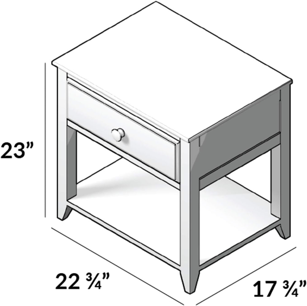 Plank+Beam Nightstand with Drawer and Shelf, White