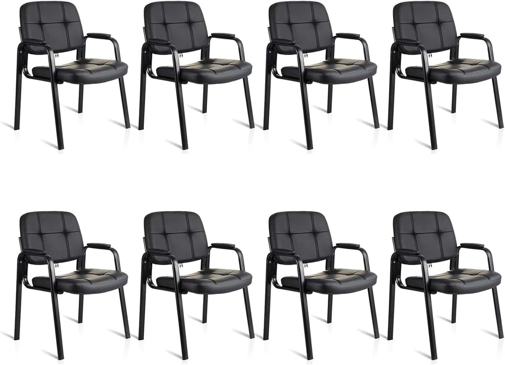 CLATINA Waiting Room Guest Chair with Bonded Leather Padded Arm Rest for Offi...