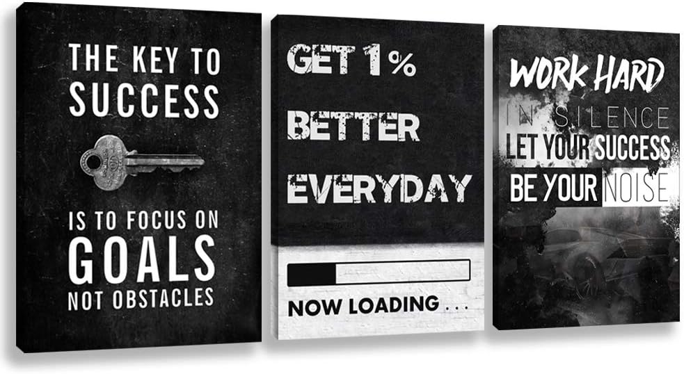 Motivational Wall Decor Inspirational Wall Art Canvas Poster Success Goal Art...