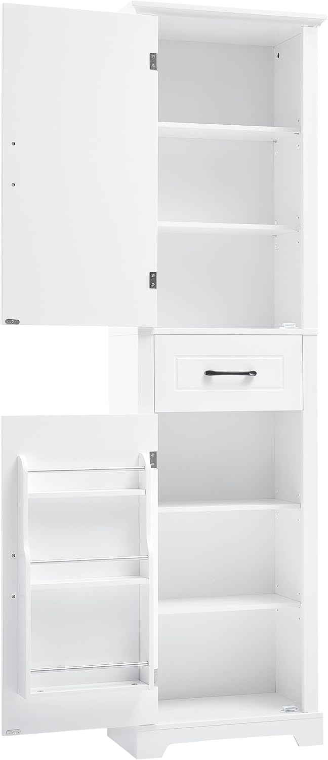 Favfurish 72" Tall Narrow Bathroom Storage Cabinet with 2 Doors & Dr...