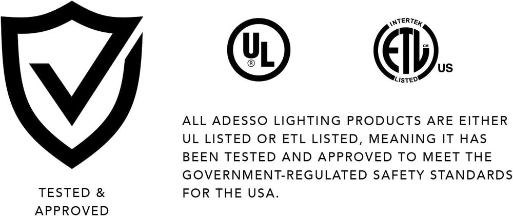 Adesso 3116-01 USB & AC Charging Station Floor Night Lamp with 2 Storage ...