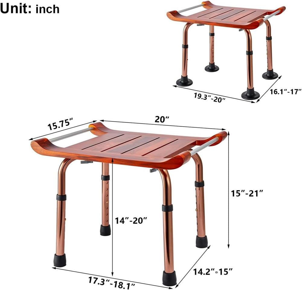 Teak Shower Bench Stool Chair Seat for Inside Shower Bath Sauna, for Elderly ...