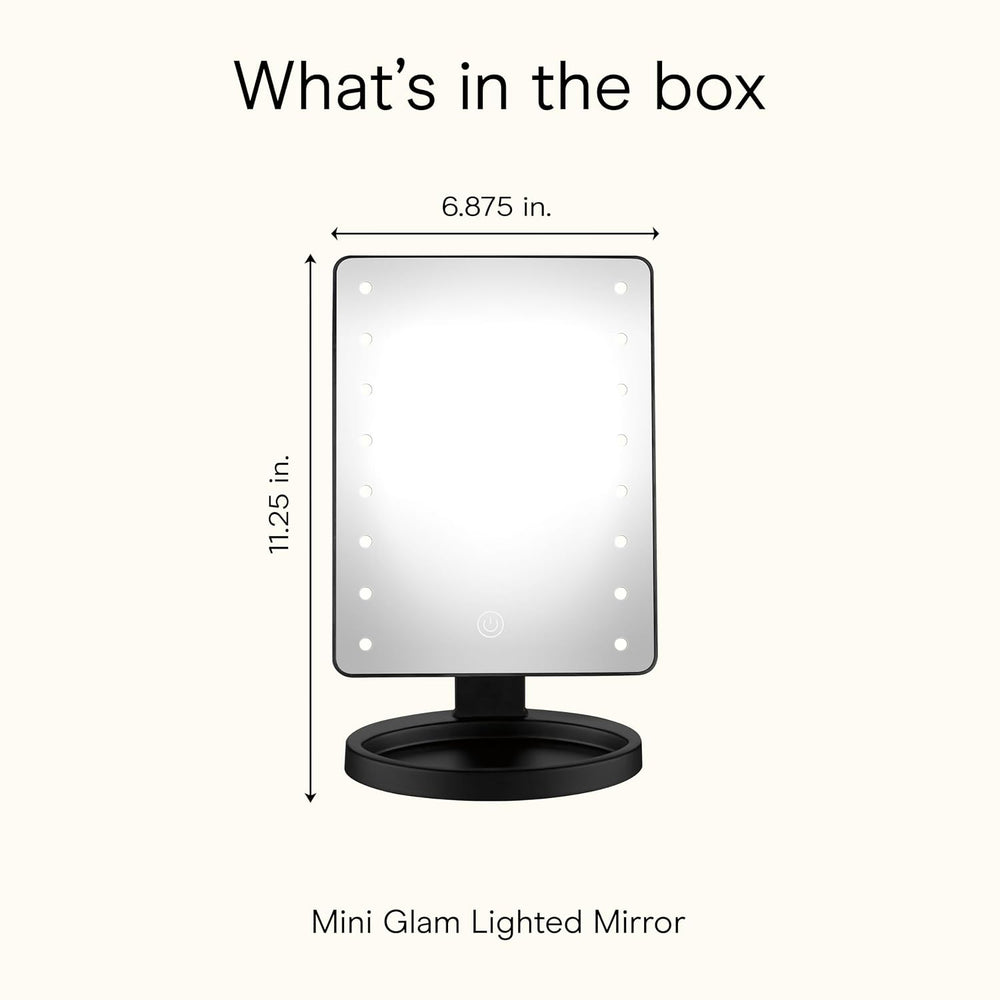 Conair Lighted Makeup Mirror, LED Vanity Mirror with Storage Base, Battery Op...