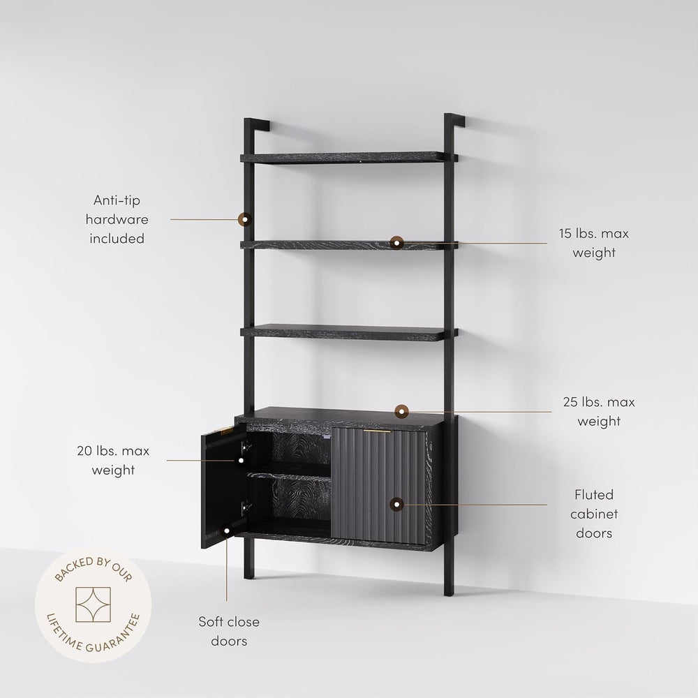 Nathan James Jasper 3-Shelf Solid Wood Boho Bookshelf, Wall Mounted Bookshelf...