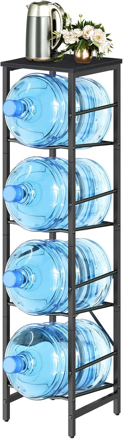 HOOBRO Water Jug Rack, Water Bottle Holder, 5 Gallon Water Jug Rack, 4-Tier W...