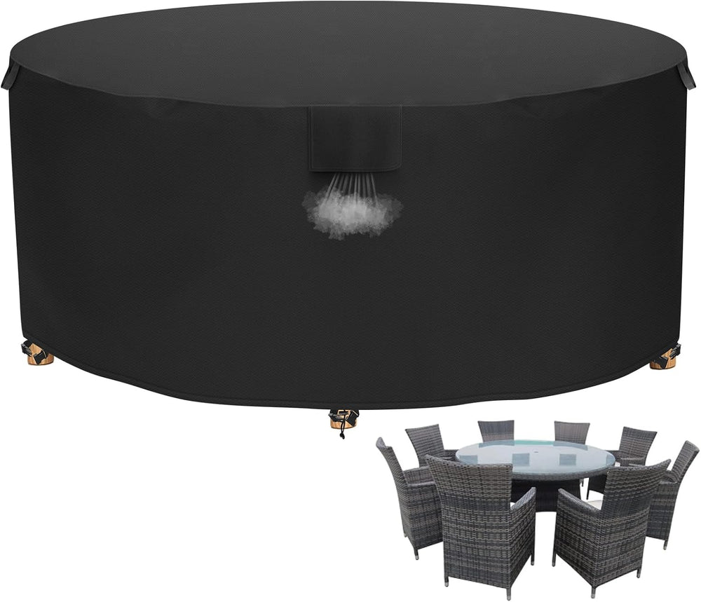 Round Patio Table Cover Waterproof, 90.55“ Diax 28.35” H Heavy Duty Oxford Fa...