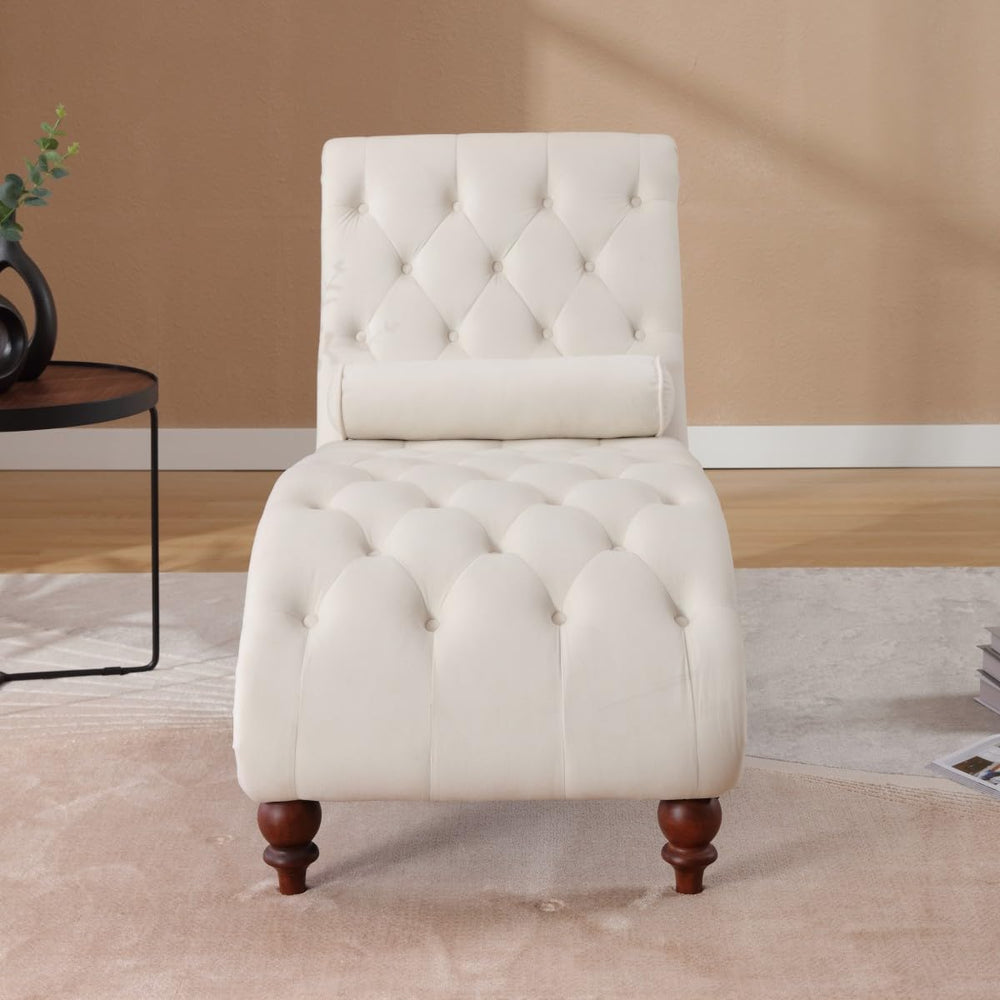 Chaise Lounge Chair Indoor, Button-Tufted Bedroom Lounge Chair