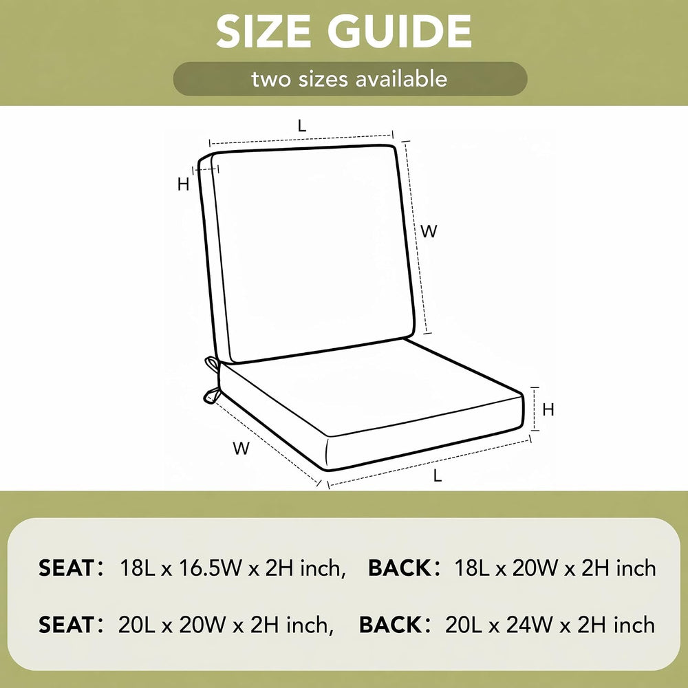 Outdoor Chair Cushions 20x20 Inch, Set of 4, Dark Grey