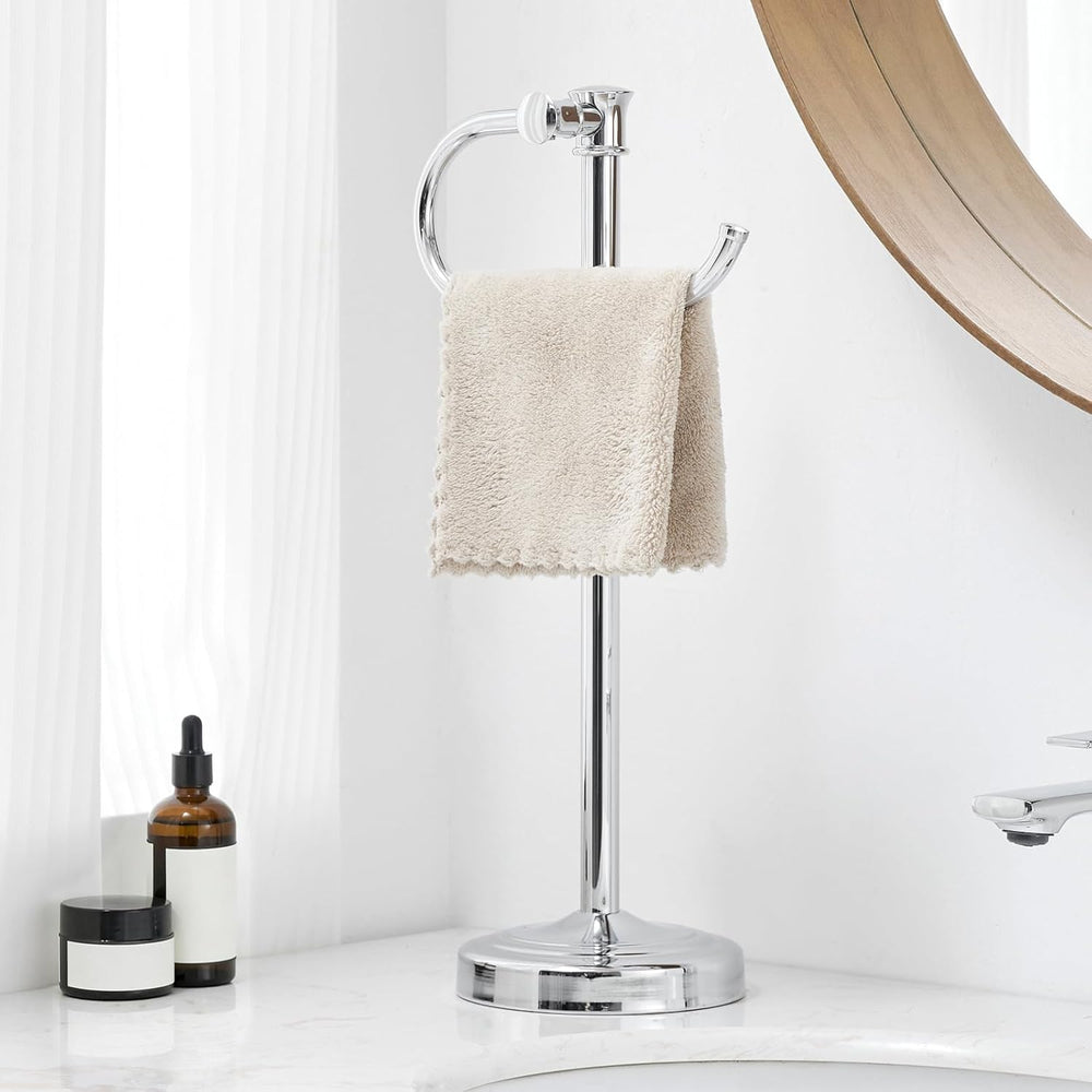 BESy Stand Hand Towel Holder, Countertop Towel Bar, Polished Chrome