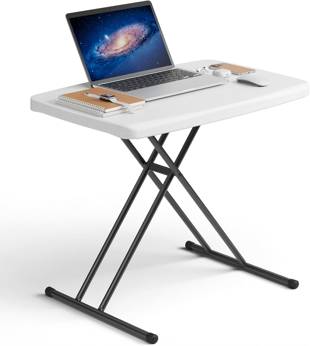 30 Inch Folding Table, Adjustable Height TV Tray for Small Spaces, Heavy Duty...