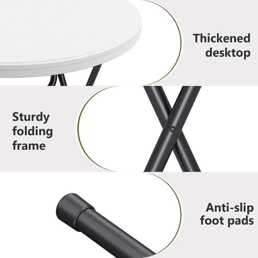 2 Pack Folding Table, 32 Inch Foldable Round Bar Table High Top Table