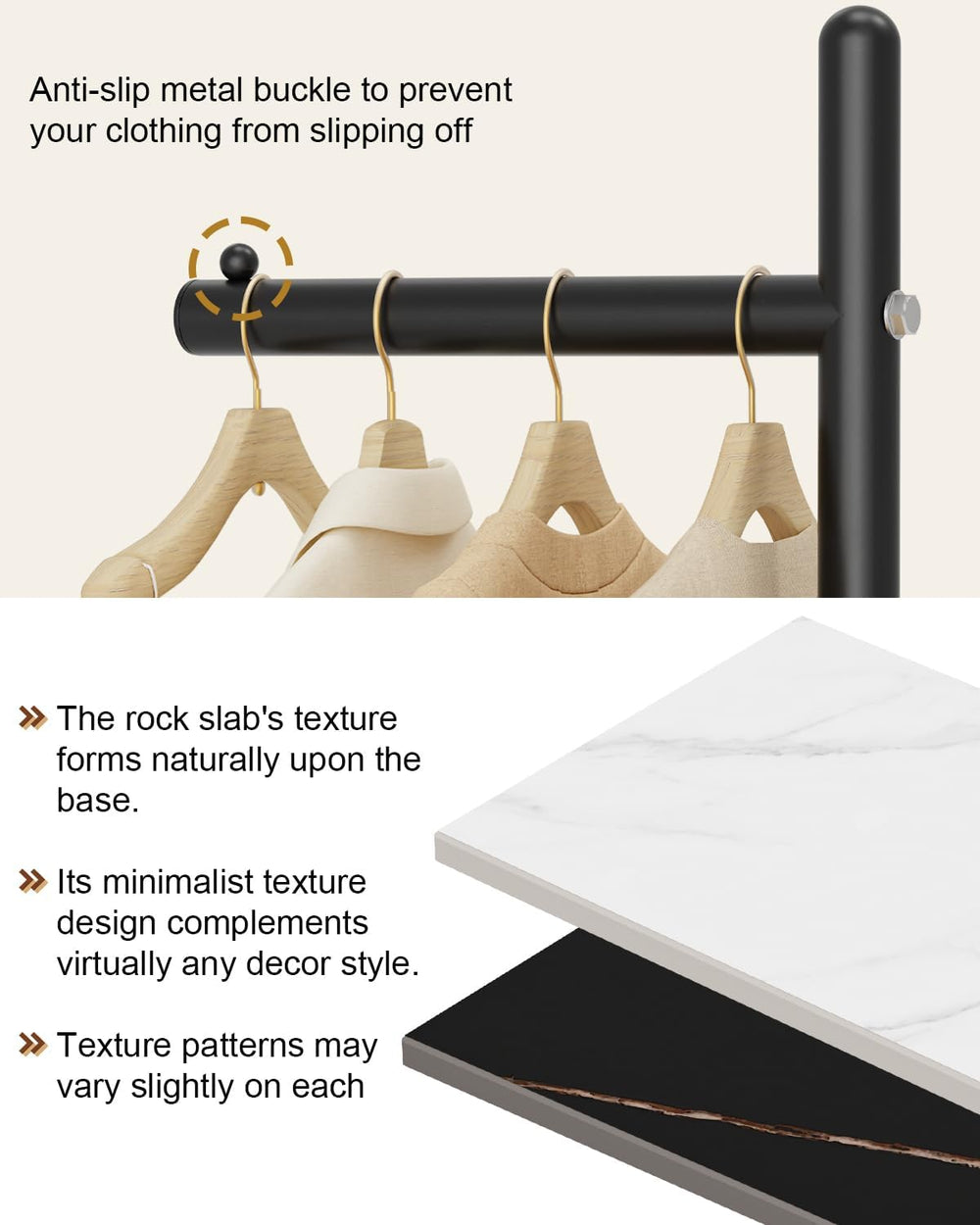 Yawinhe Metal Coat Racks with Square Base,L-Shaped Clothes Stand,Black