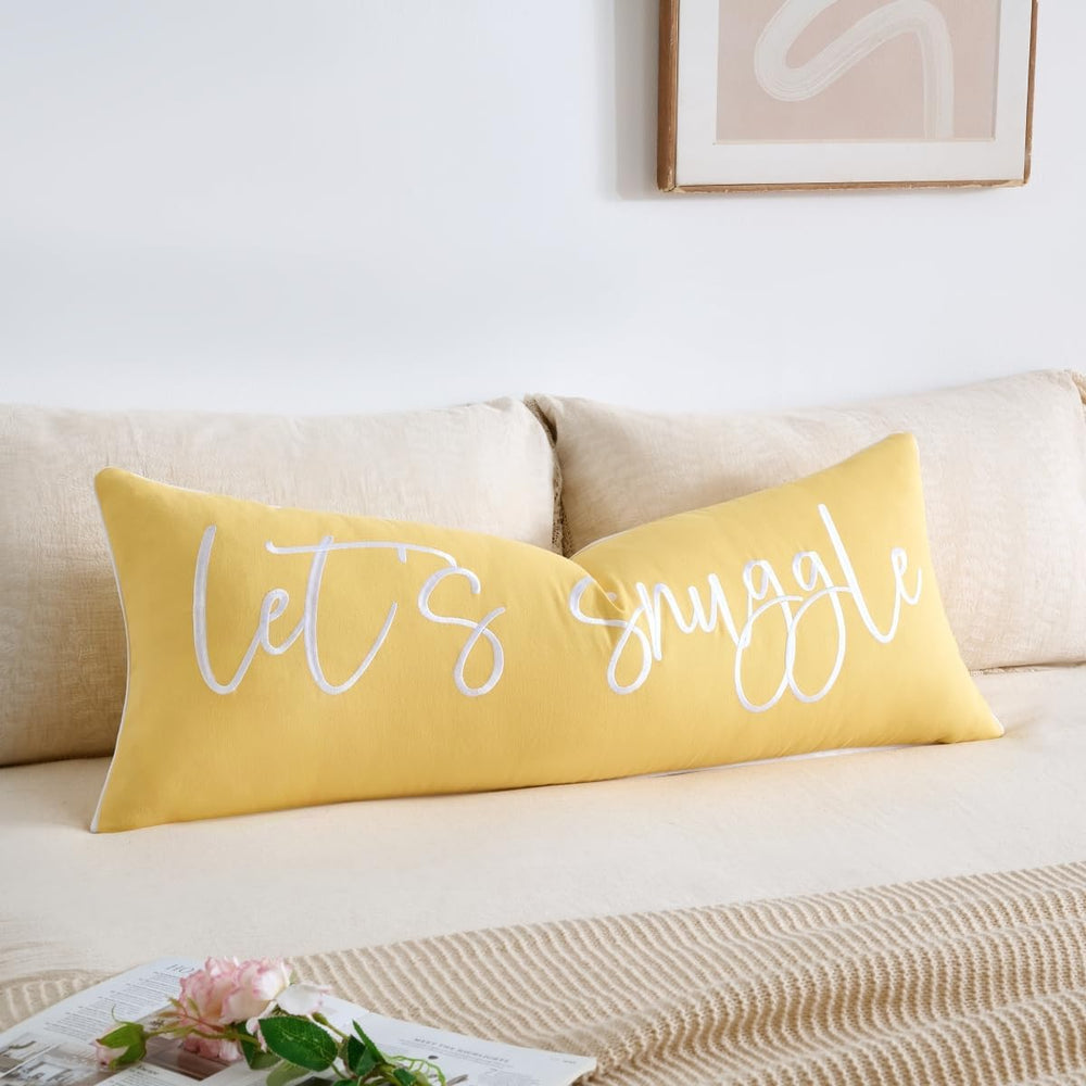 Sunkifover Let's Snuggle Decorative Lumbar Pillow Cover 14"x36"...