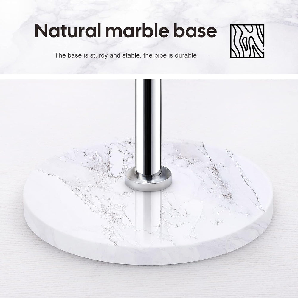 Homde Metal Coat Rack Stand: Natural Marble Base with 8 Hooks (Silver)
