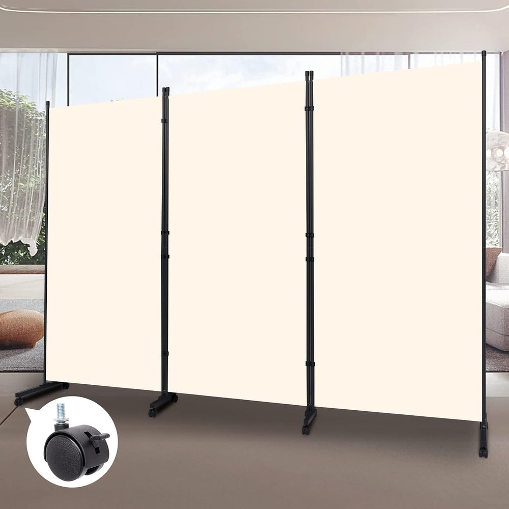 Room Divider 102'' Wide Folding Privacy Screen,3 Panel Wall Divider w...