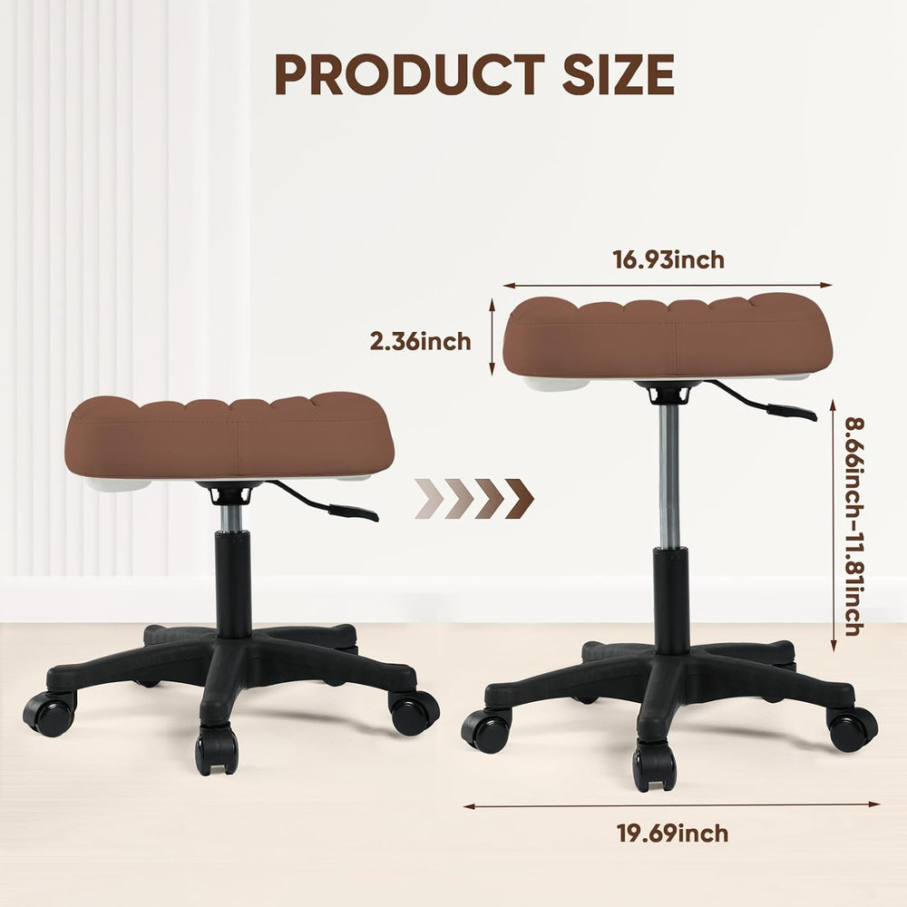Ergonomic Adjustable Under Desk Footrest,Ottoman with Wheels