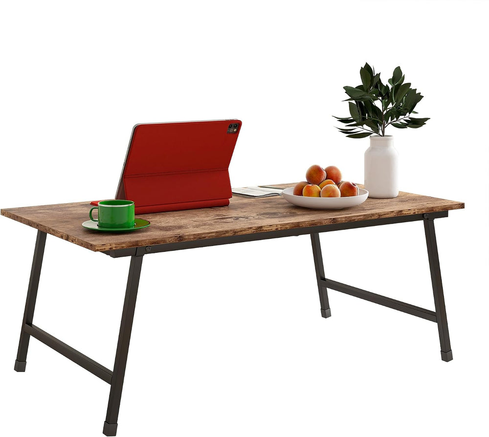 Black Coffee Table Foldable,Simple Modern Rectangular Center Table, Industria...