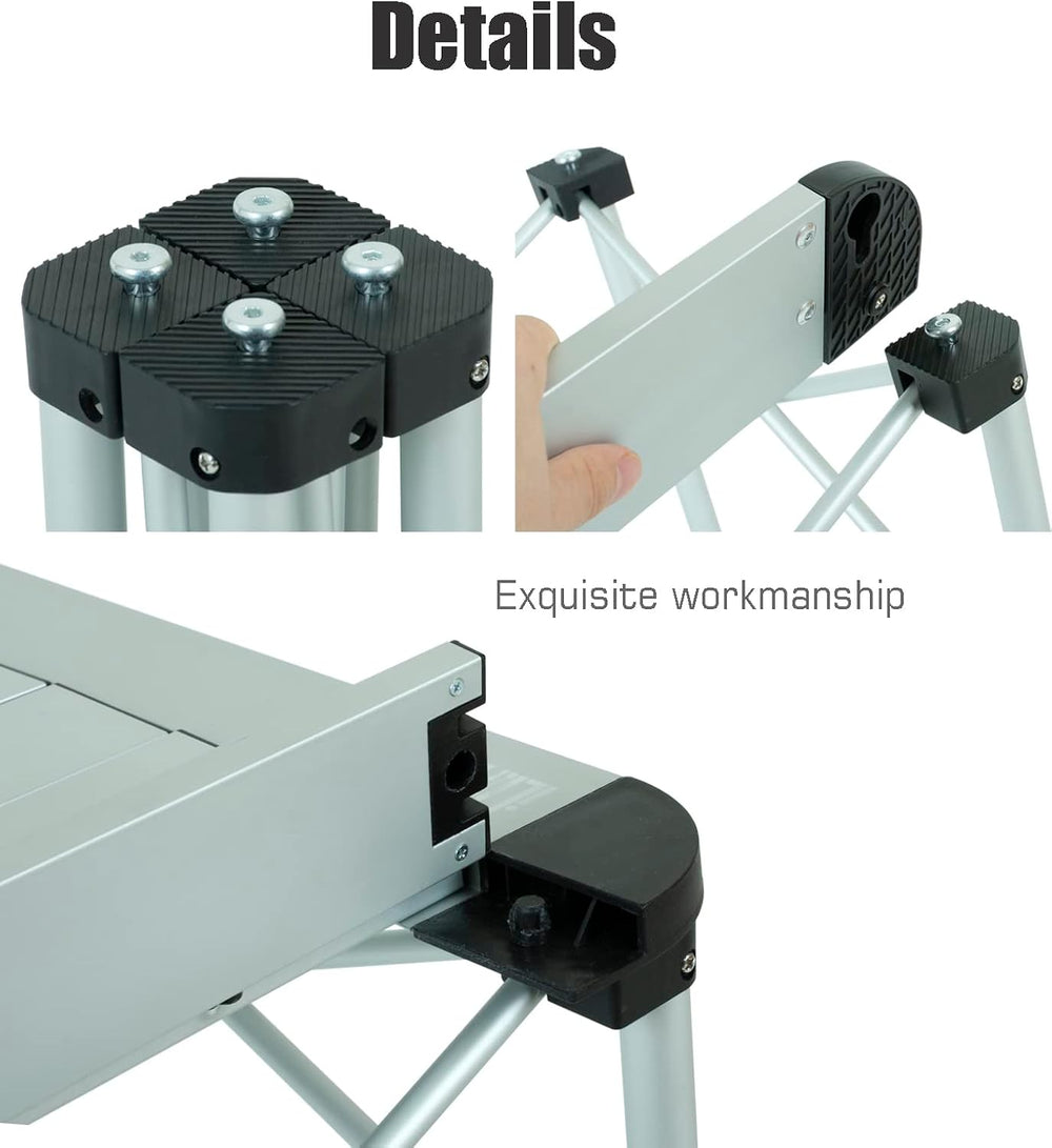 iClimb Lightweight Stable Alu. Folding Square Table Roll Up Top (Nature, S)