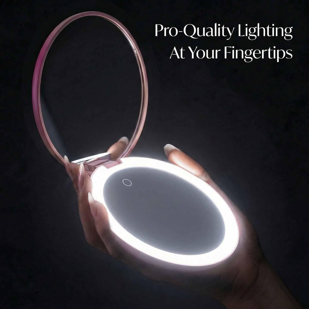 Fancii Taylor LED Lighted Travel Makeup Mirror, Rechargeable, 10x /1x Magnify...