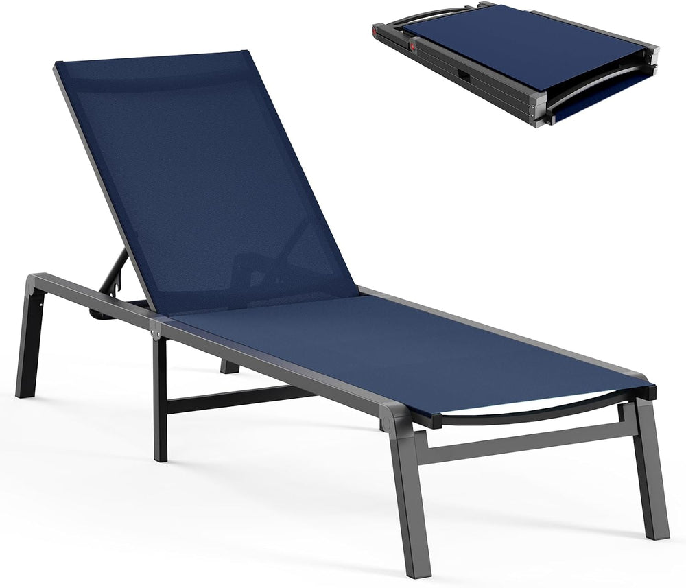 Ciokea Aluminum Chaise Lounge Ourdoor - Foldable & Assemble Free Outdoor ...