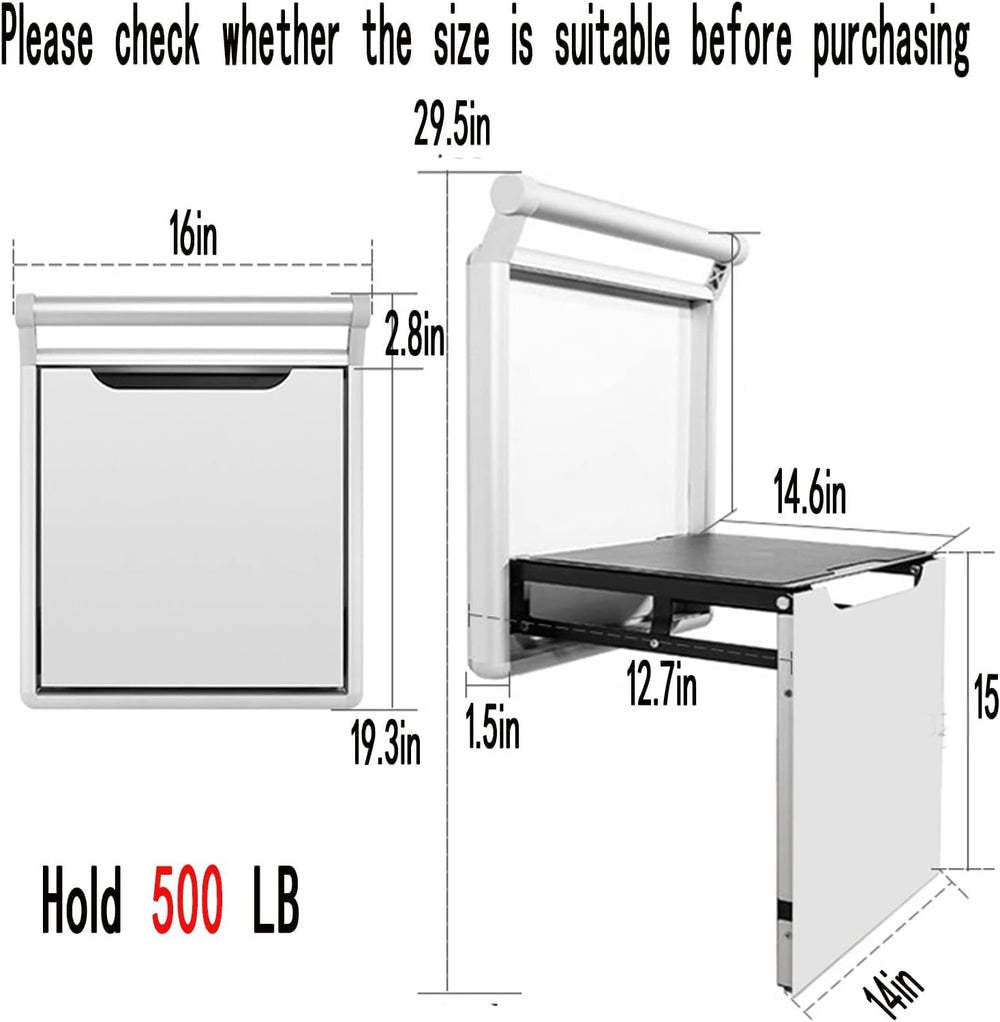 Foldable Wall-Mounted Stool Armrest,Shower Seat with Handle,Shoes Changing