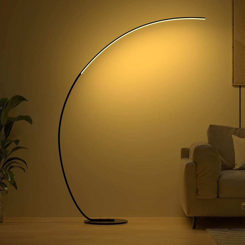 E.P. Light RGBW Modern 69.99 inch Arched Standing Reading Floor Lamp with Rem...