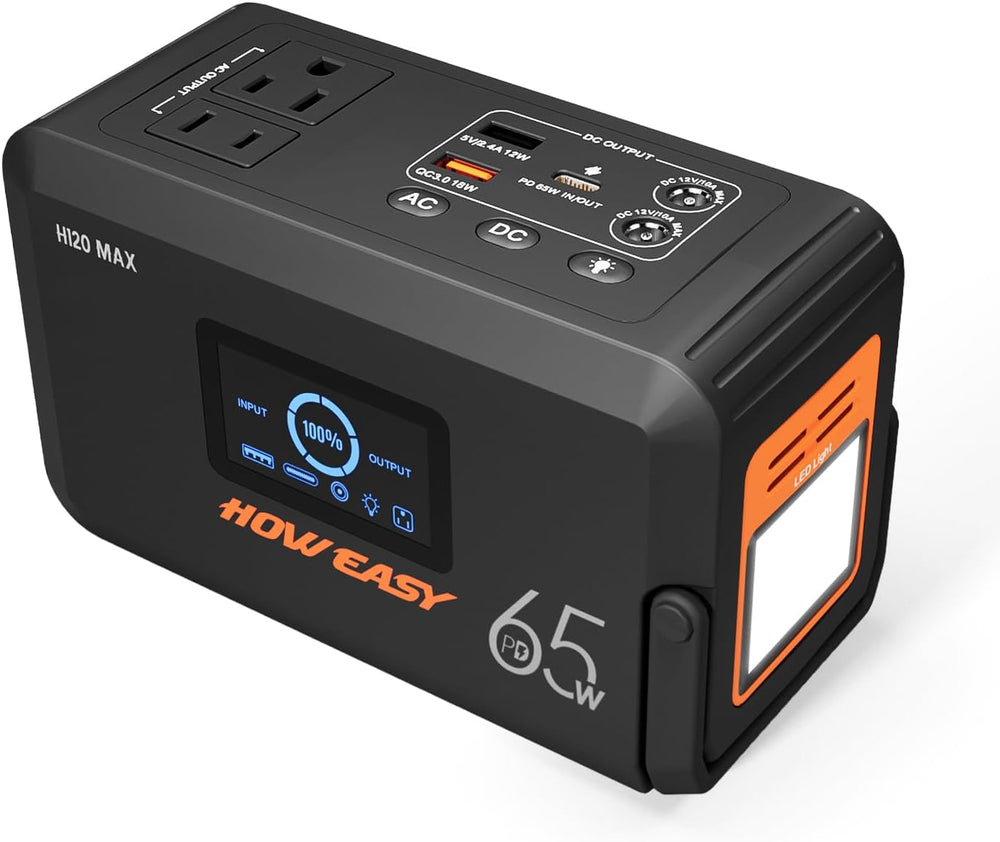 HOWERASY Portable Power Station 98Wh, 135W(270W Peak) Solar Generator