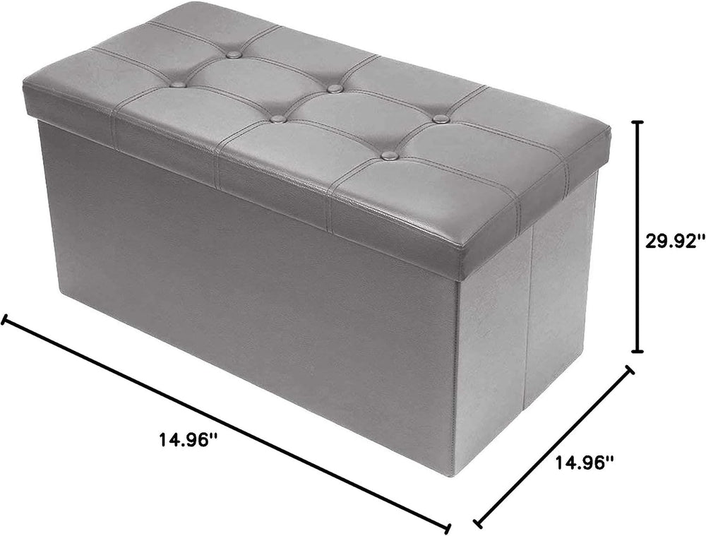 BRIAN & DANY 30 Inches Storage Ottoman Bench, Faux Leather Ottoman with S...