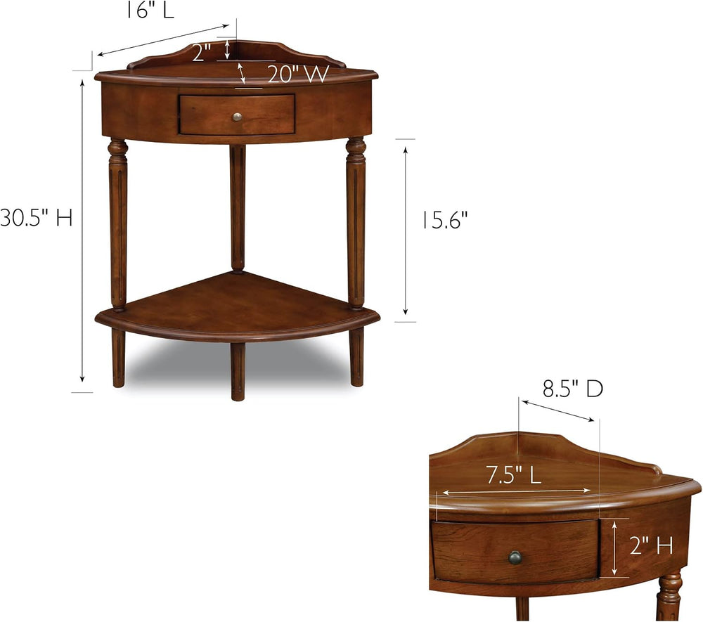 Leick Home Coastal Wedge End Table, Pecan